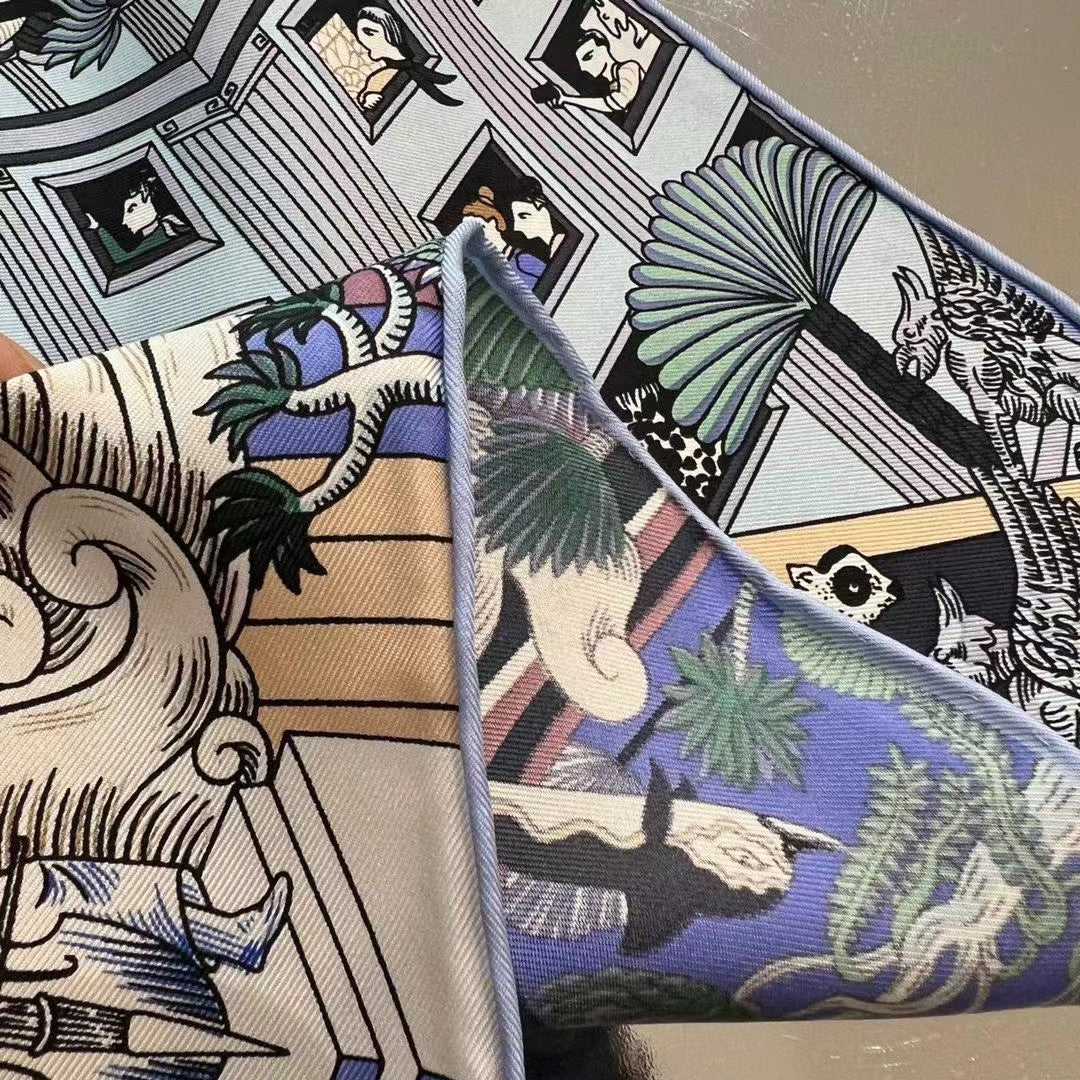 Hermes - Шёлковый шарф ?Зверополис? 90 см