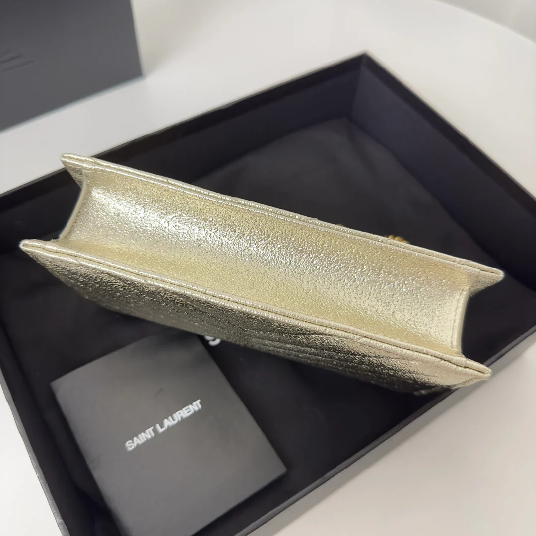 Монограмма YSL, икра, серебристая застежка, 19 см