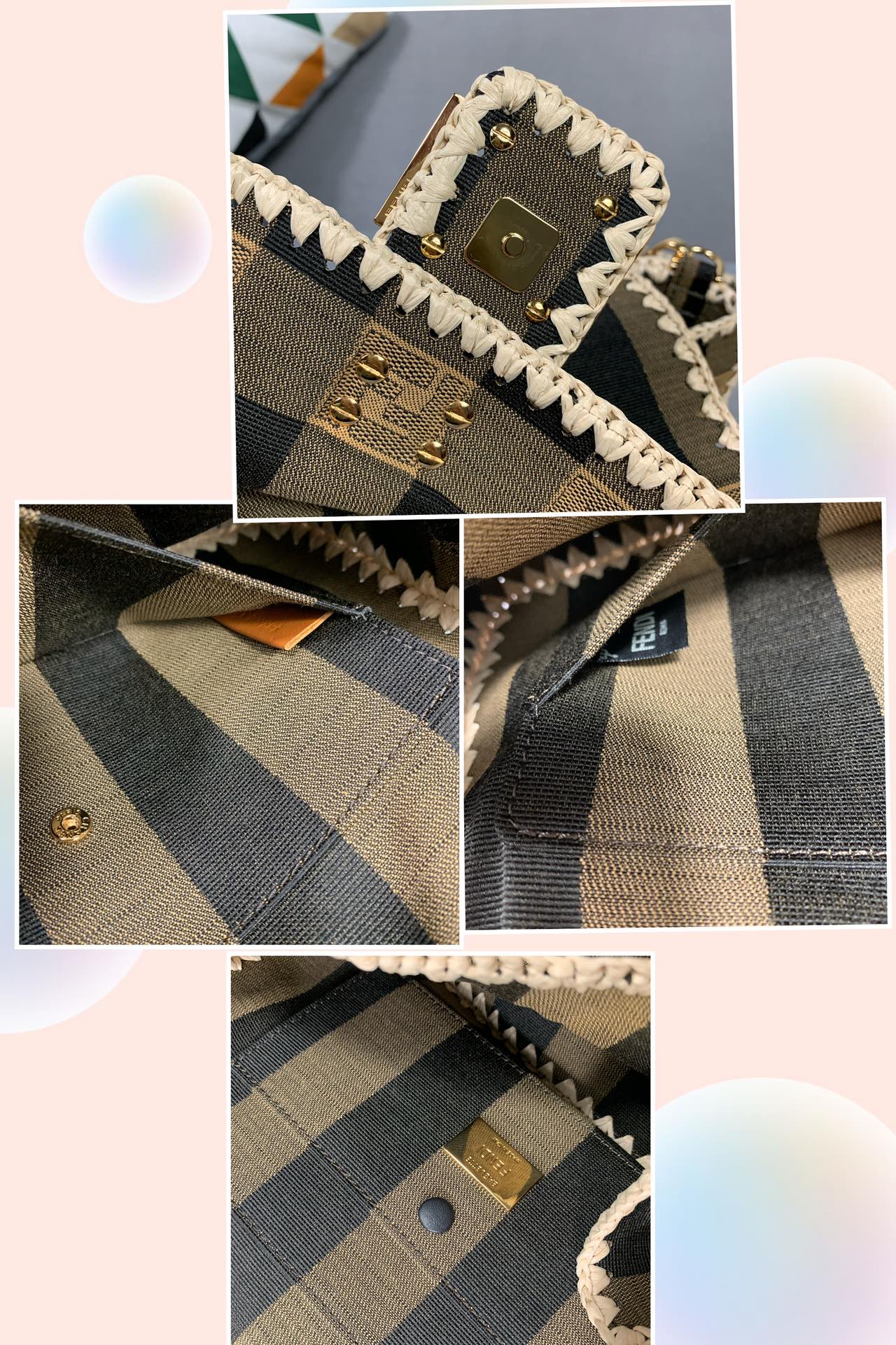 Сумка Fendi Baguette Medium из соломы