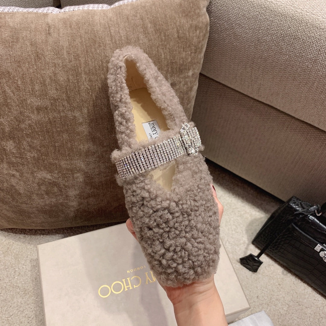 Джимми - Пушистые балетки - Серый плюшевый мишка