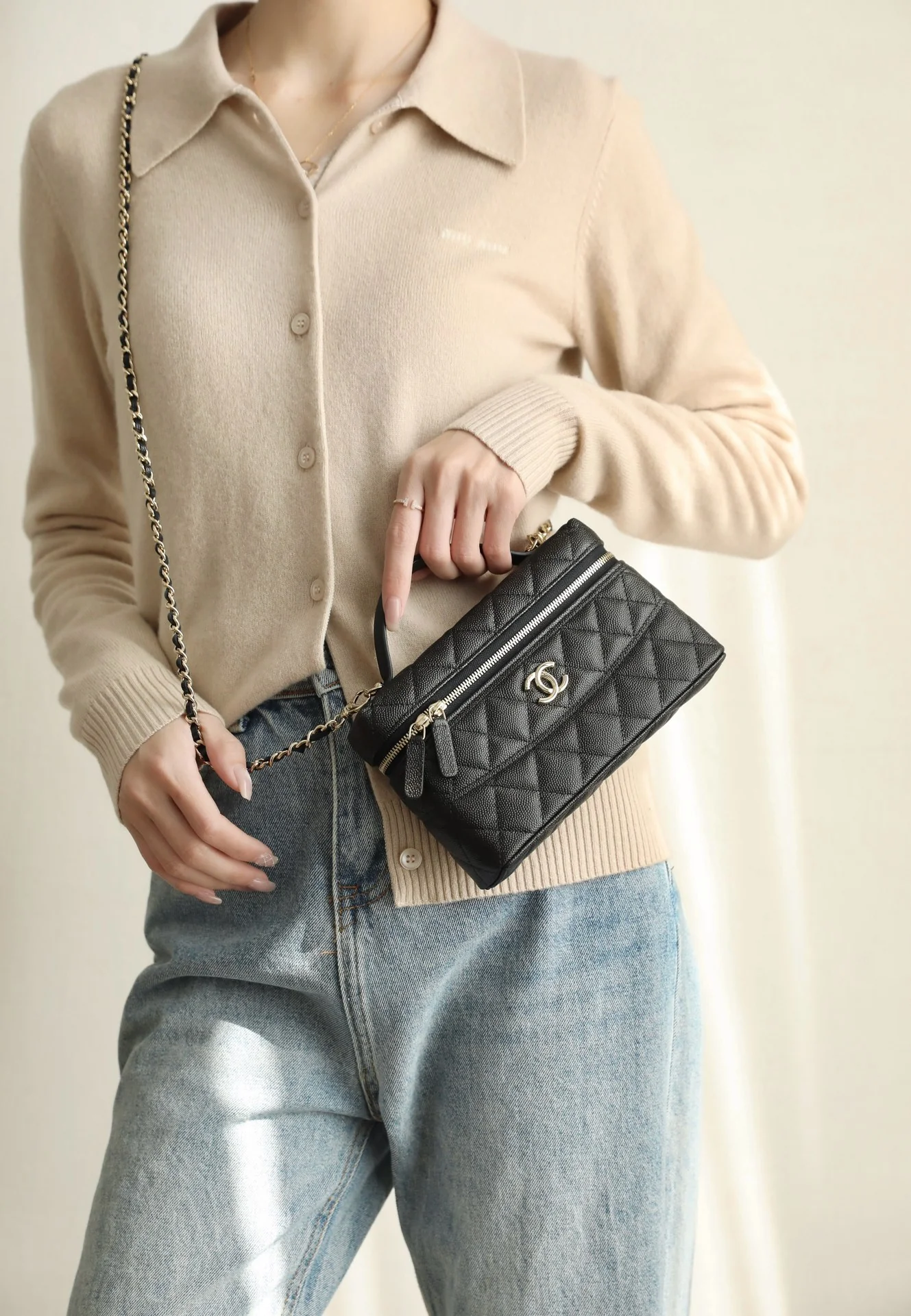 Длинный клатч-коробочка Chanel 25c-LP - черный