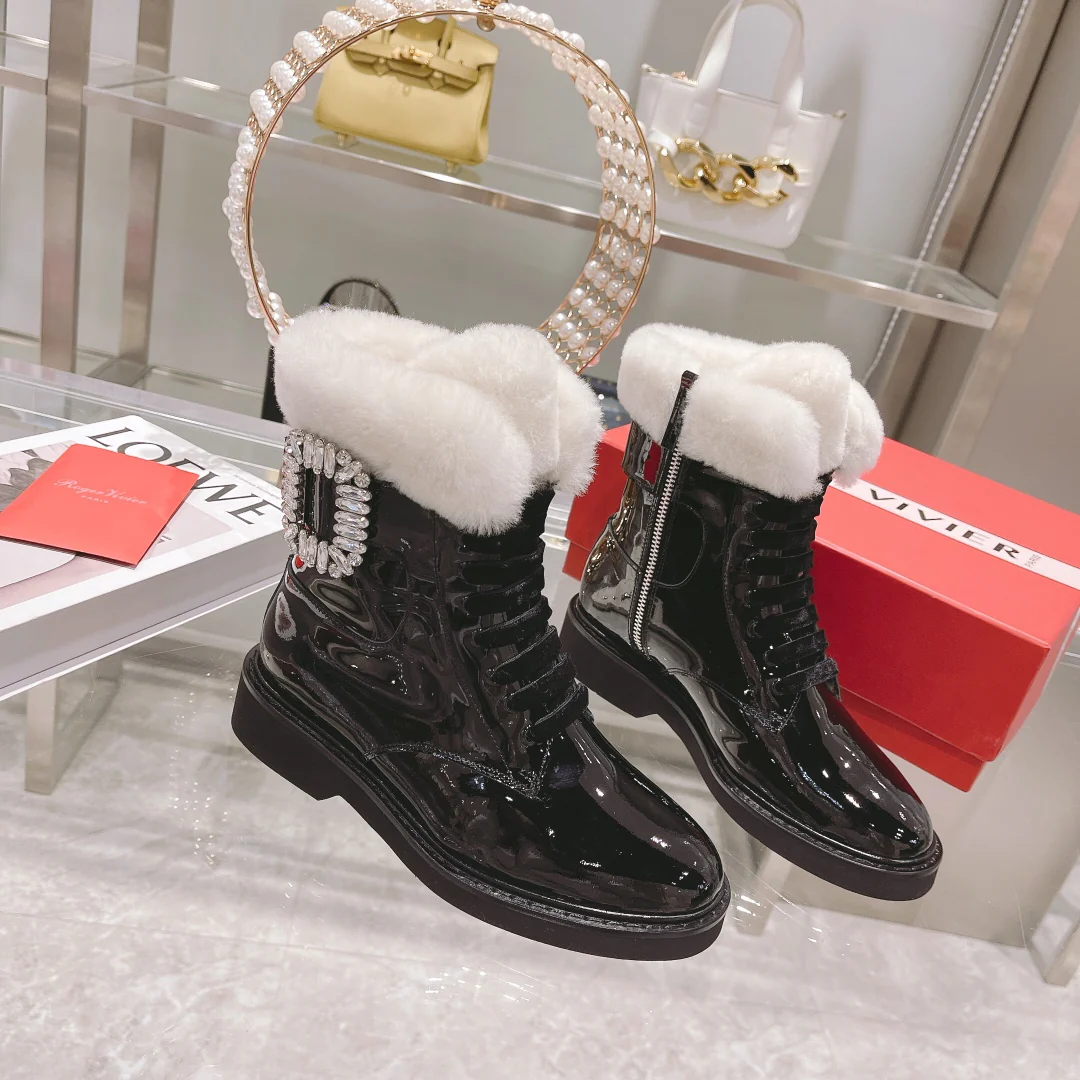 RV Осень/Зима Новая шерсть с ромбовидными пуговицами, короткошерстная - Белая