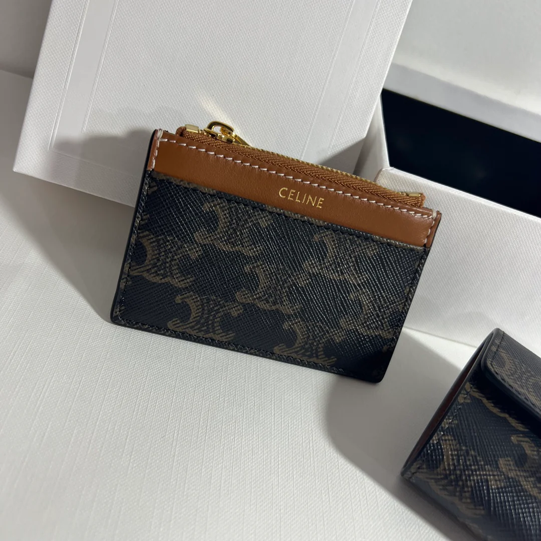 Celine-TRIOMPHE 二合一款 标志印花短款钱包