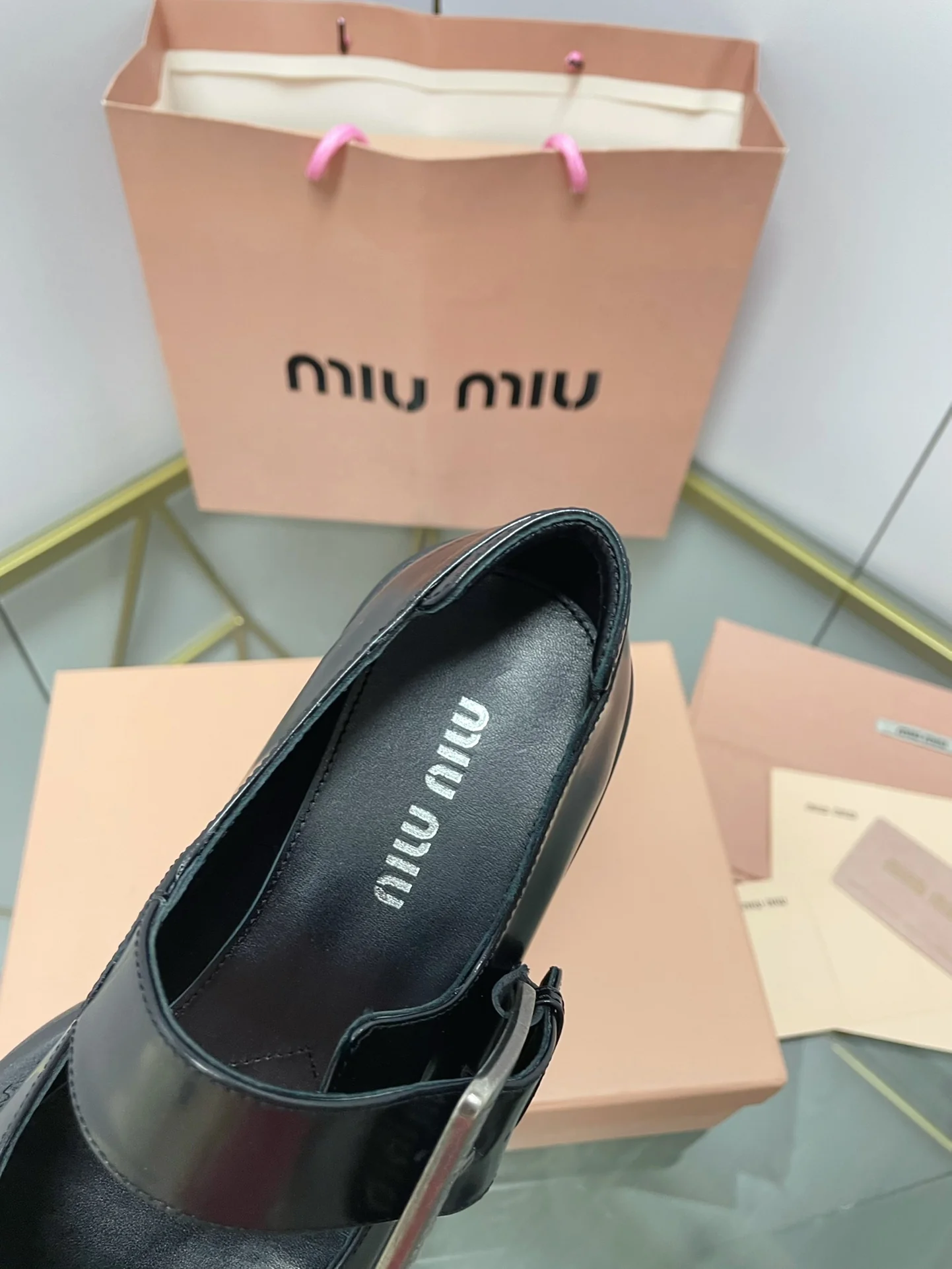 Miu Miu - Кожаные туфли-сапоги