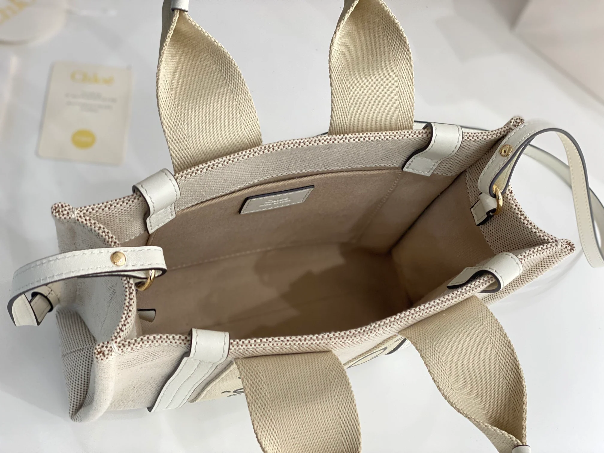 Сумка-тоут Chloe Woody - белая - маленькая