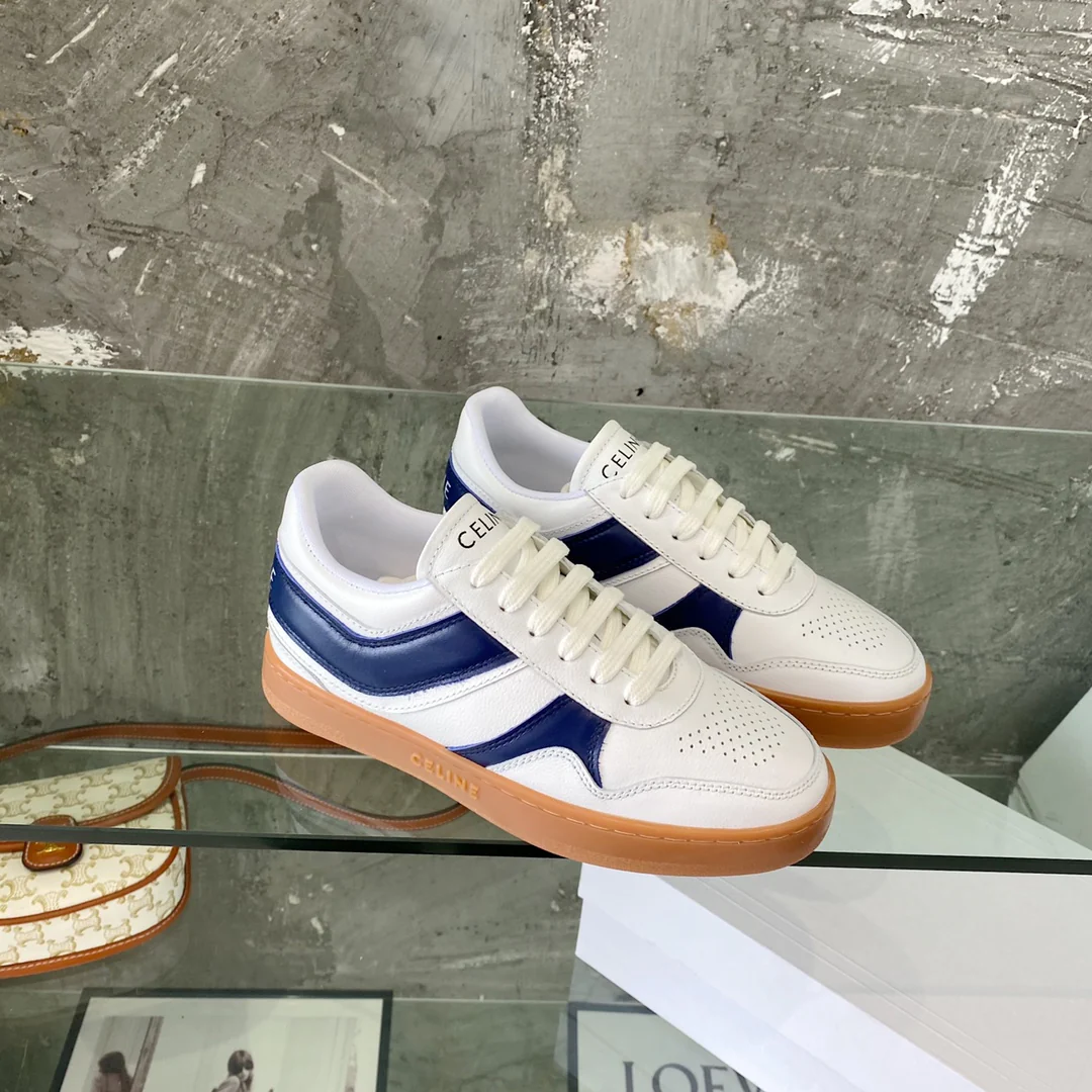 Новинка 2022 года от Celine - Белые кроссовки/Повседневная обувь - Унисекс - Синий