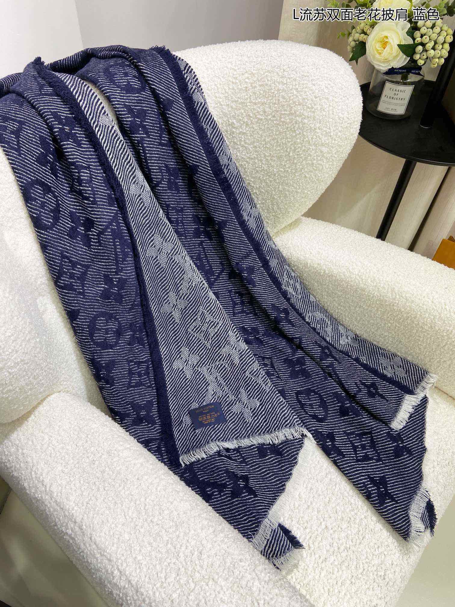 Шарф/шаль LV 2024 Monogram - синий