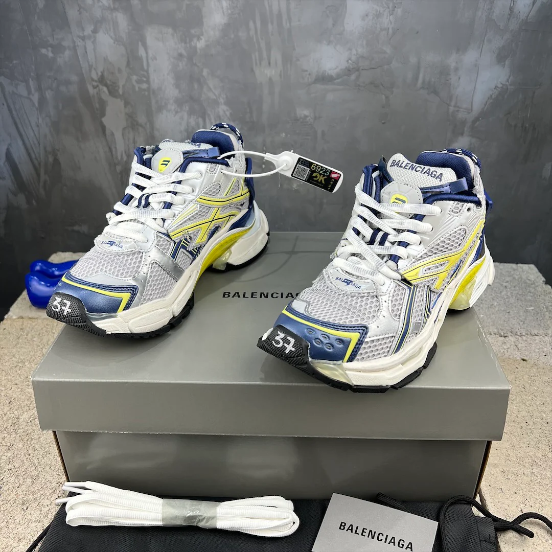 Кроссовки Balenciaga Runner - унисекс - серебристо-желтые