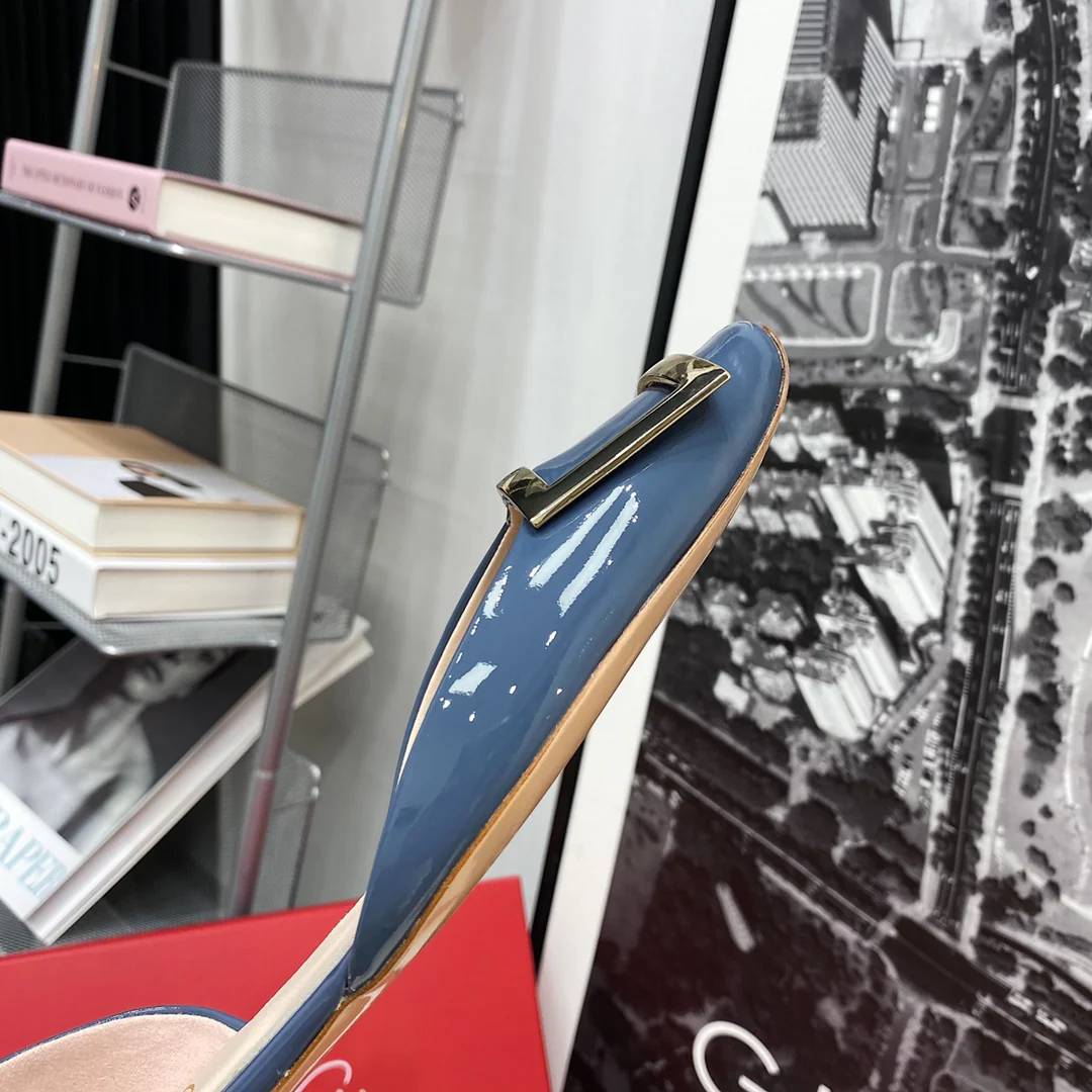 RV-Flat Bottom Hollow Square Toe-Misty Blue