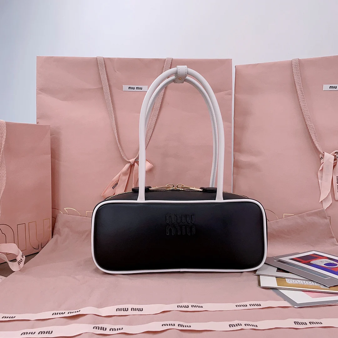 Сумка для боулинга Miu Miu-5bb173-двухцветная, черная.