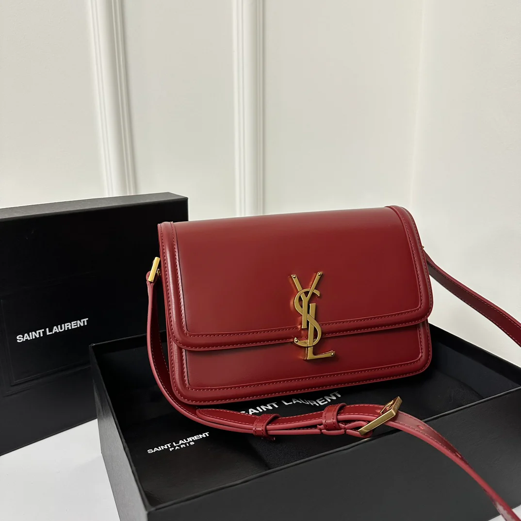 Сумка YSL Box Saint Laurent Tofu Bag - Большая - Бордовая