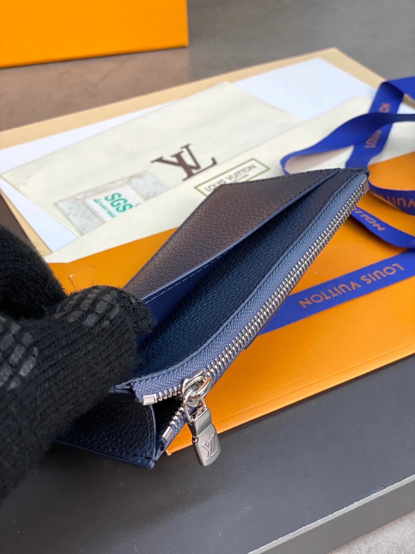 LV-m82068-держатель для монет и карт, темно-синий