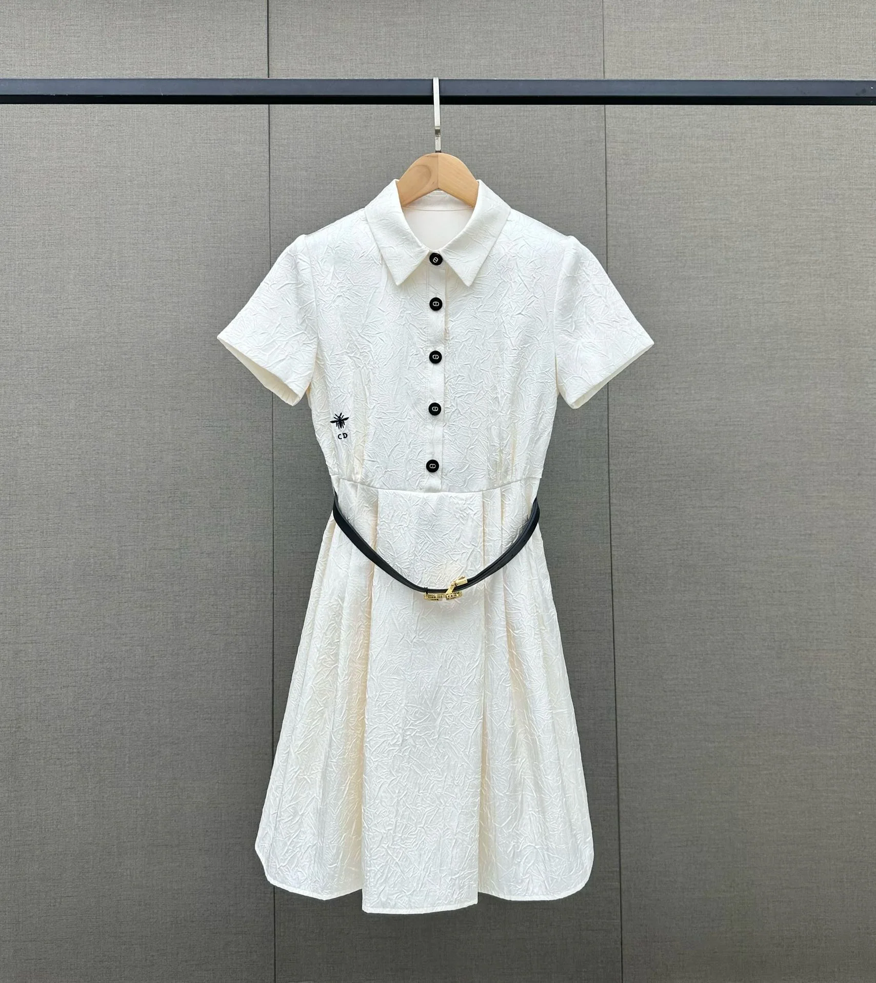 Dior - 2403-24 Новое платье из плотного жаккарда для ранней весны - белое