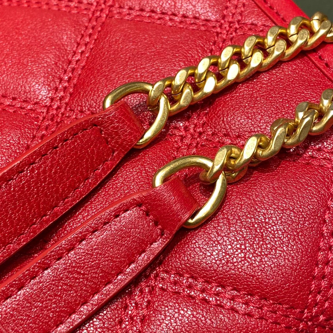 Сумка YSL-Becky из овечьей кожи с ромбовидной стёжкой и цепочкой - 2 шт.