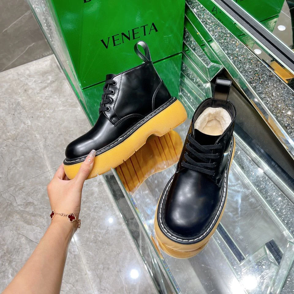 BV - Ботильоны на шерстяной подкладке - Черно-желтые