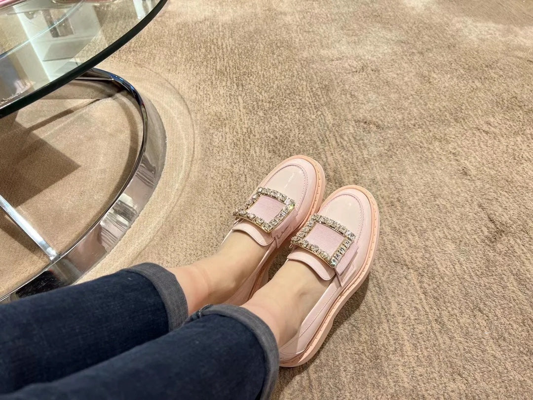 Обувь RV Shoes - Новинка сезона осень/зима 2023 - Лоферы ?Макарон? - Глянцевый розовый