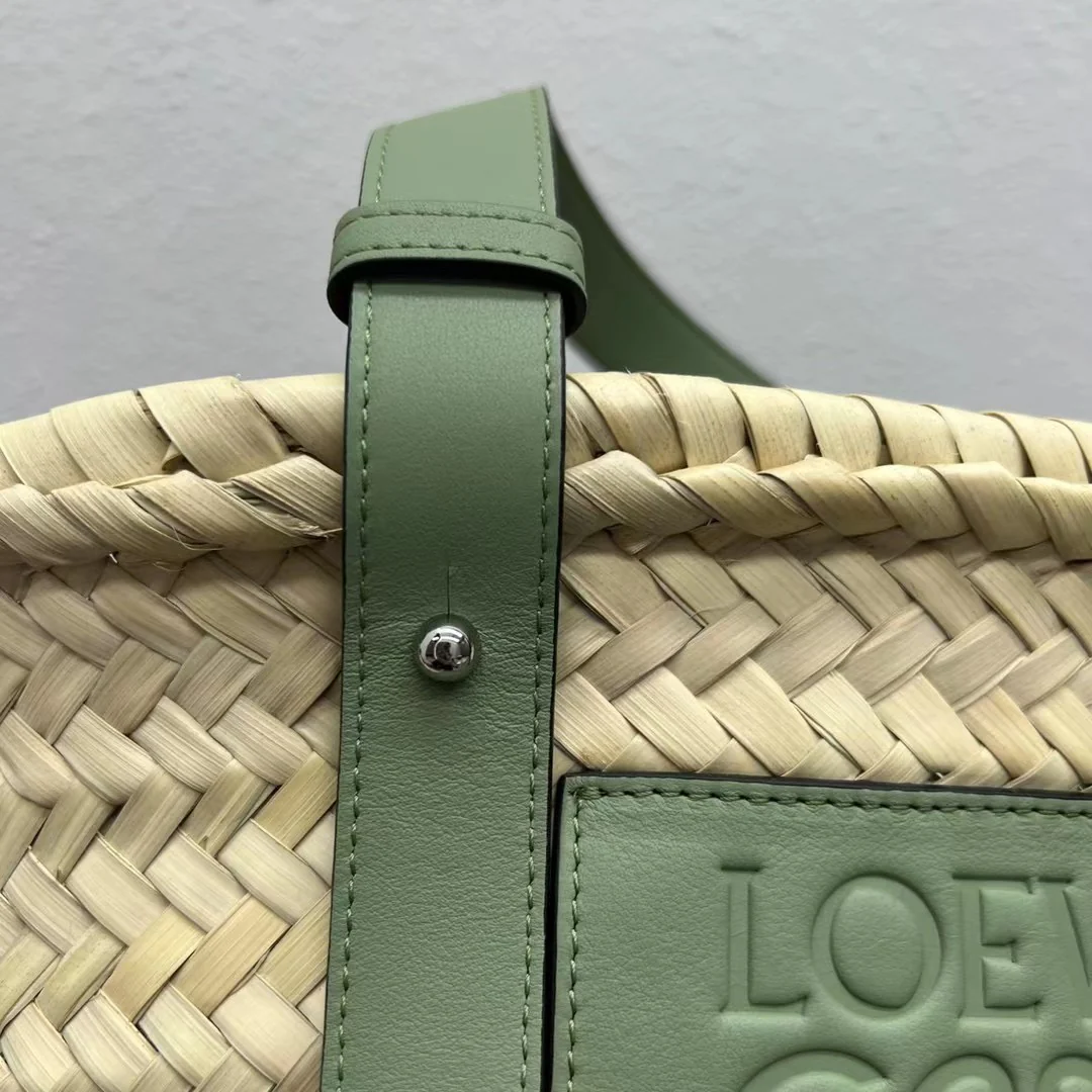 Соломенная сумка Loewe - 33 см - Маленькая - Зеленая