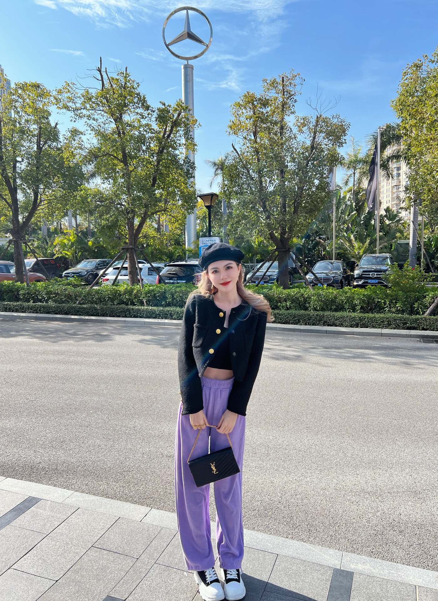 Сумка-конверт YSL-WOC, черная