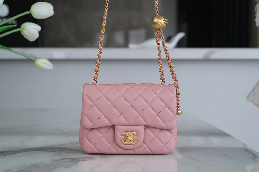 Chanel 23k Gold Globe Square Pink