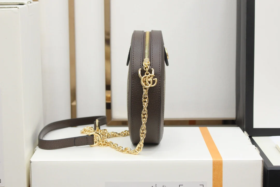 Круглая сумка Gucci Ophidia - сумка через плечо - канва с монограммой