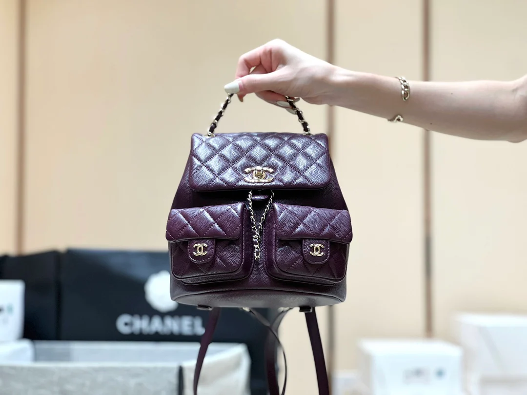 Рюкзак Chanel 24a-duma Frog, маленький, бордовый