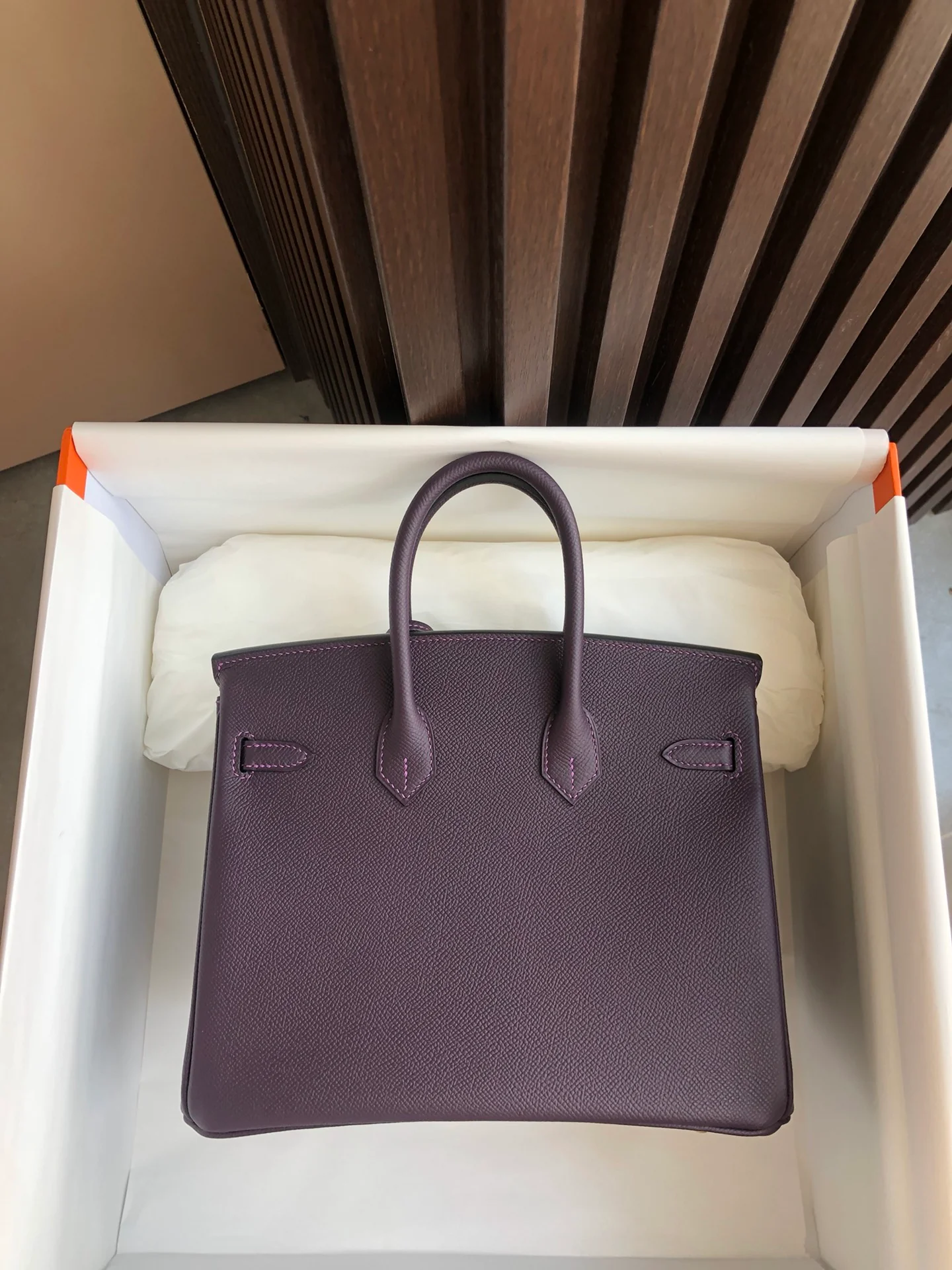 Пряжка Hermes Kelly 25 Epsom Grape Purple Gold