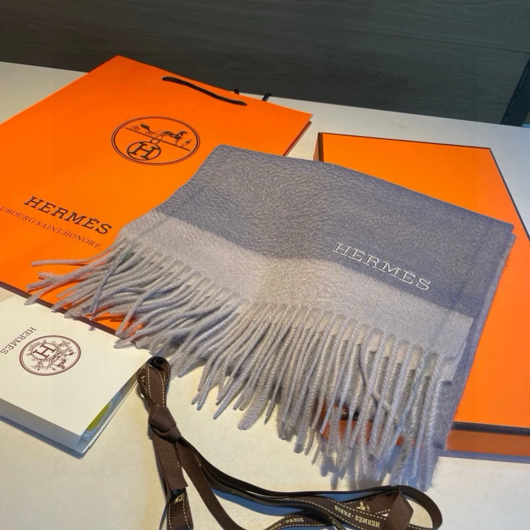 Мужской шарф Hermes Water Ripple 2024 - 30-180