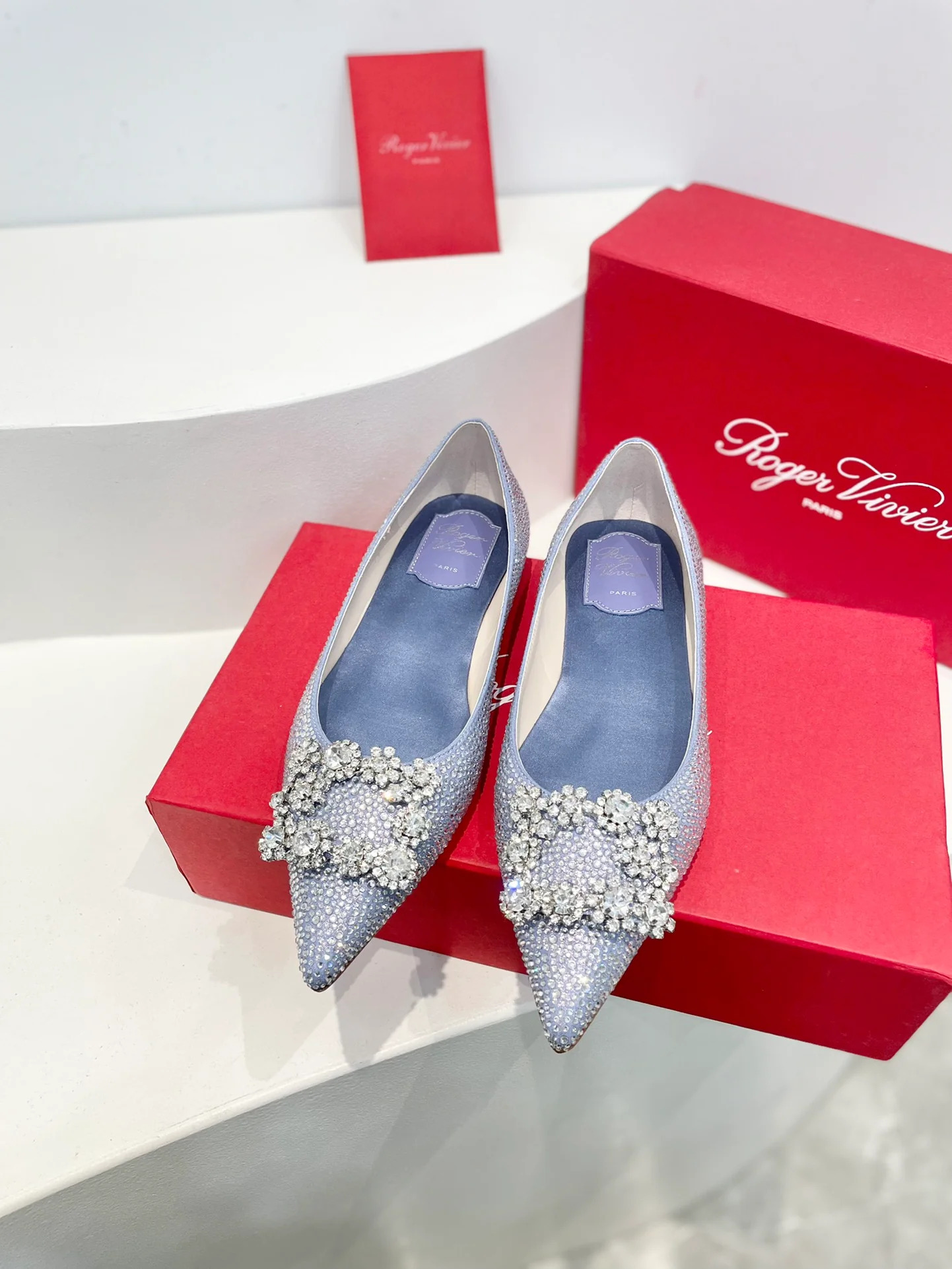 Обувь RV Shoes - Серия Crystal Shoes - Балетки со стразами - Бирюзовый