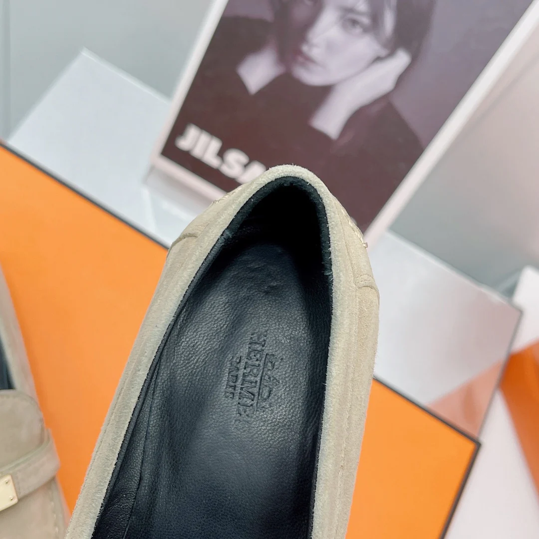 Туфли Hermes с пряжкой из нержавеющей стали