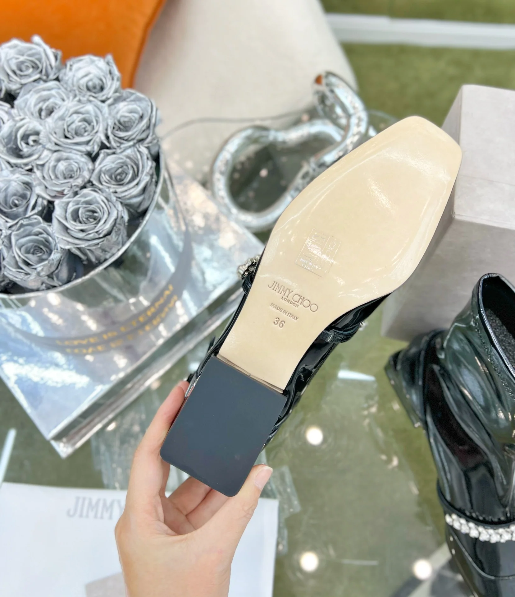 Jimmy - Новинка сезона весна/лето 2022 - Ботильоны на резинке со стразами - 3