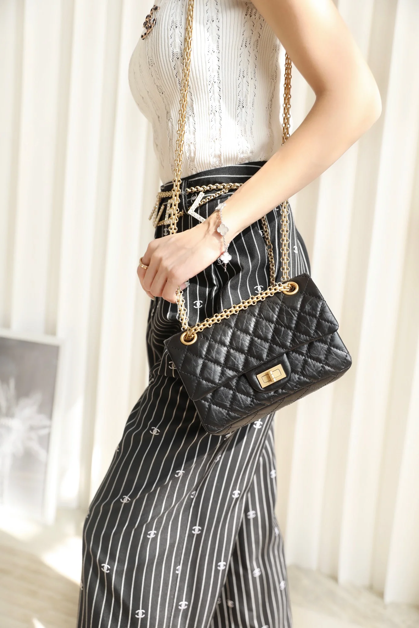 Chanel 255 Classic 20???? - Черный - Винтажная золотая пряжка