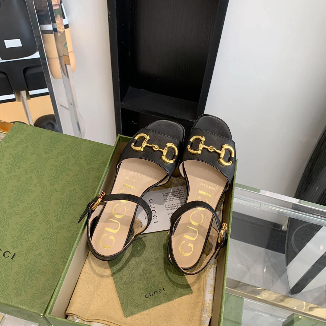 Босоножки Gucci на низком каблуке - 2