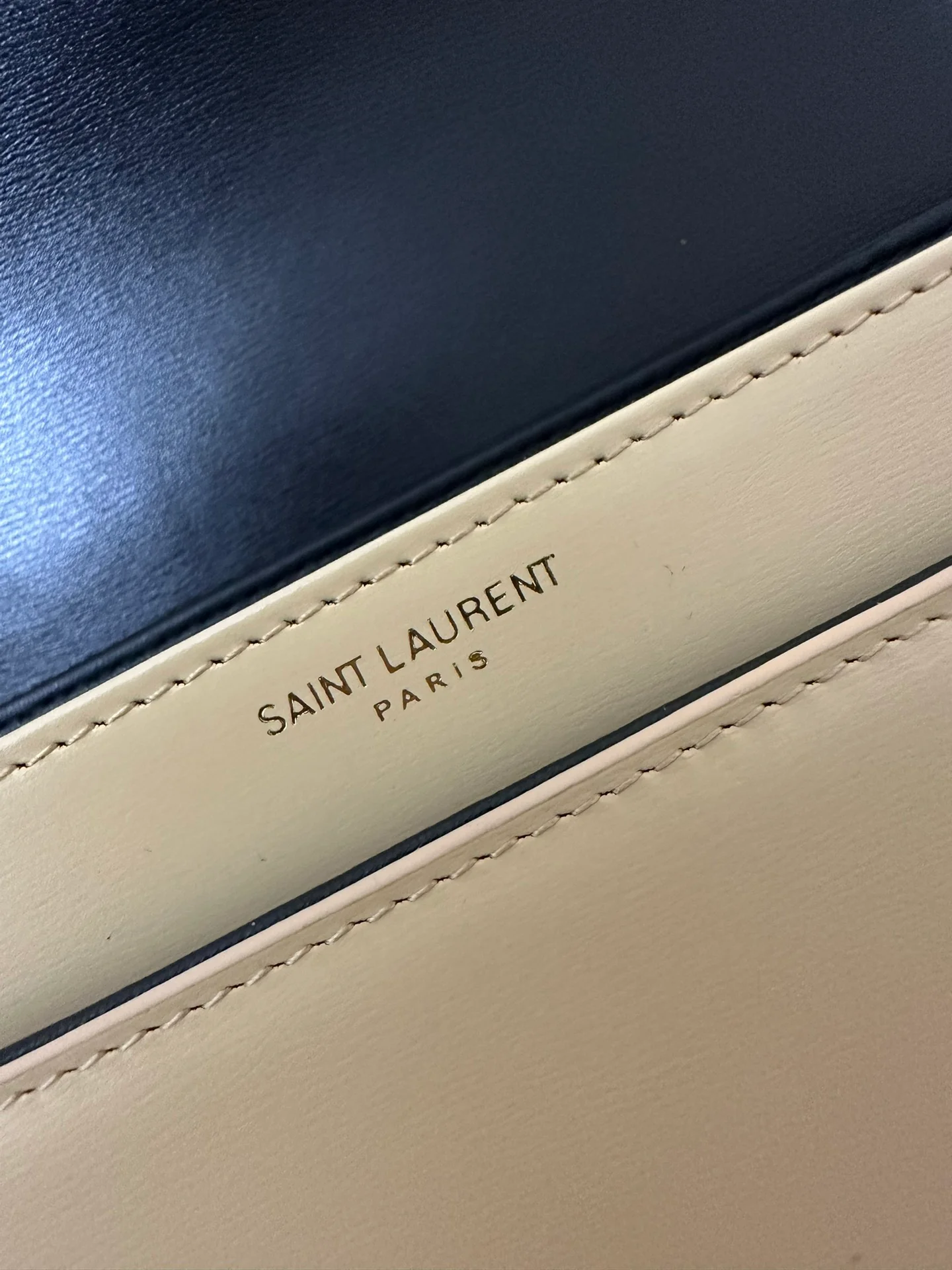 YSL Box Saint Laurent Tofu Bun Small Black with Aprilcot Finish