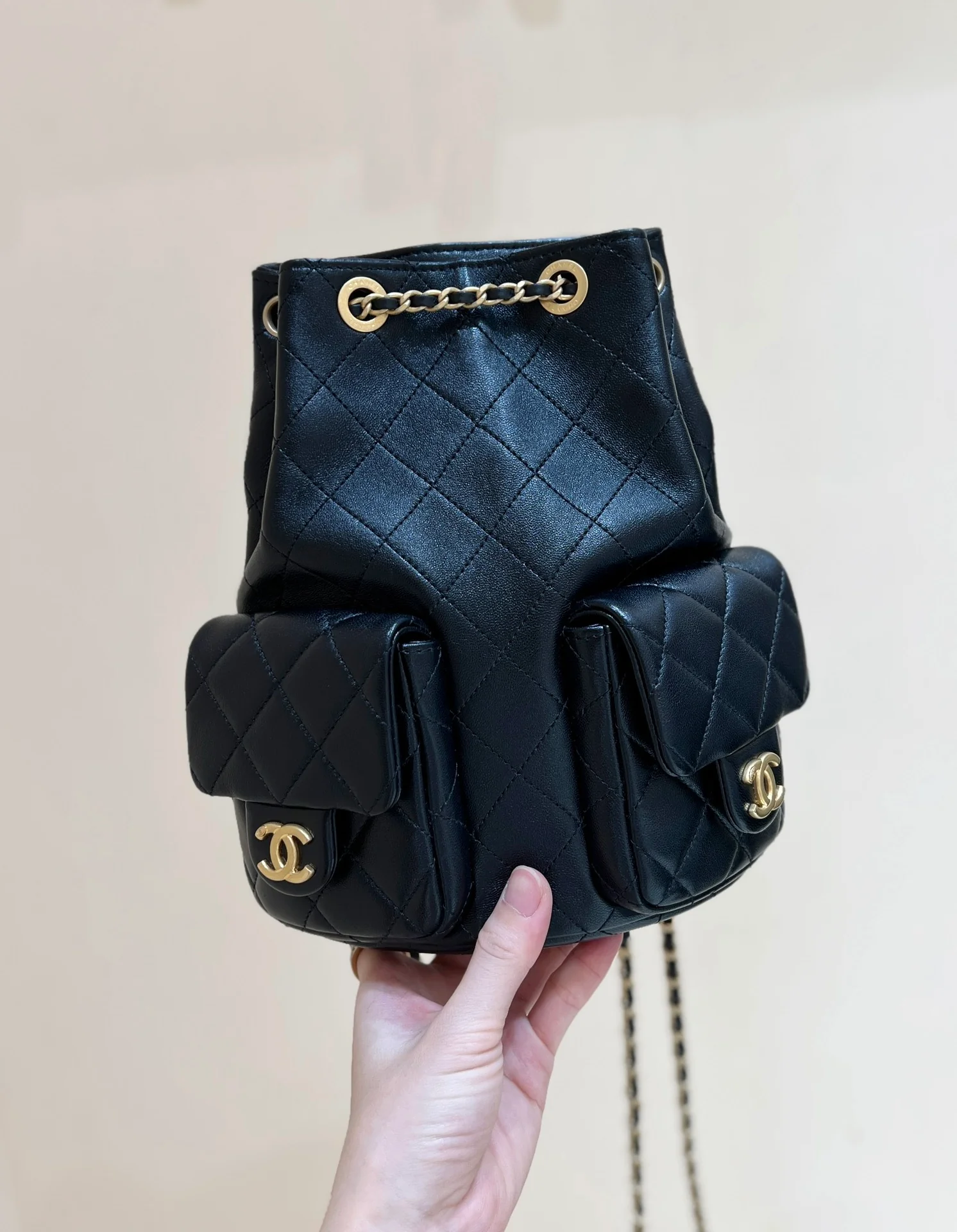 Chanel - Рюкзак с двумя карманами - Черный