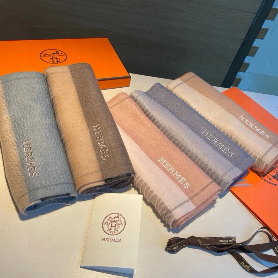 Мужской шарф Hermes Water Ripple 2024 - 30-180