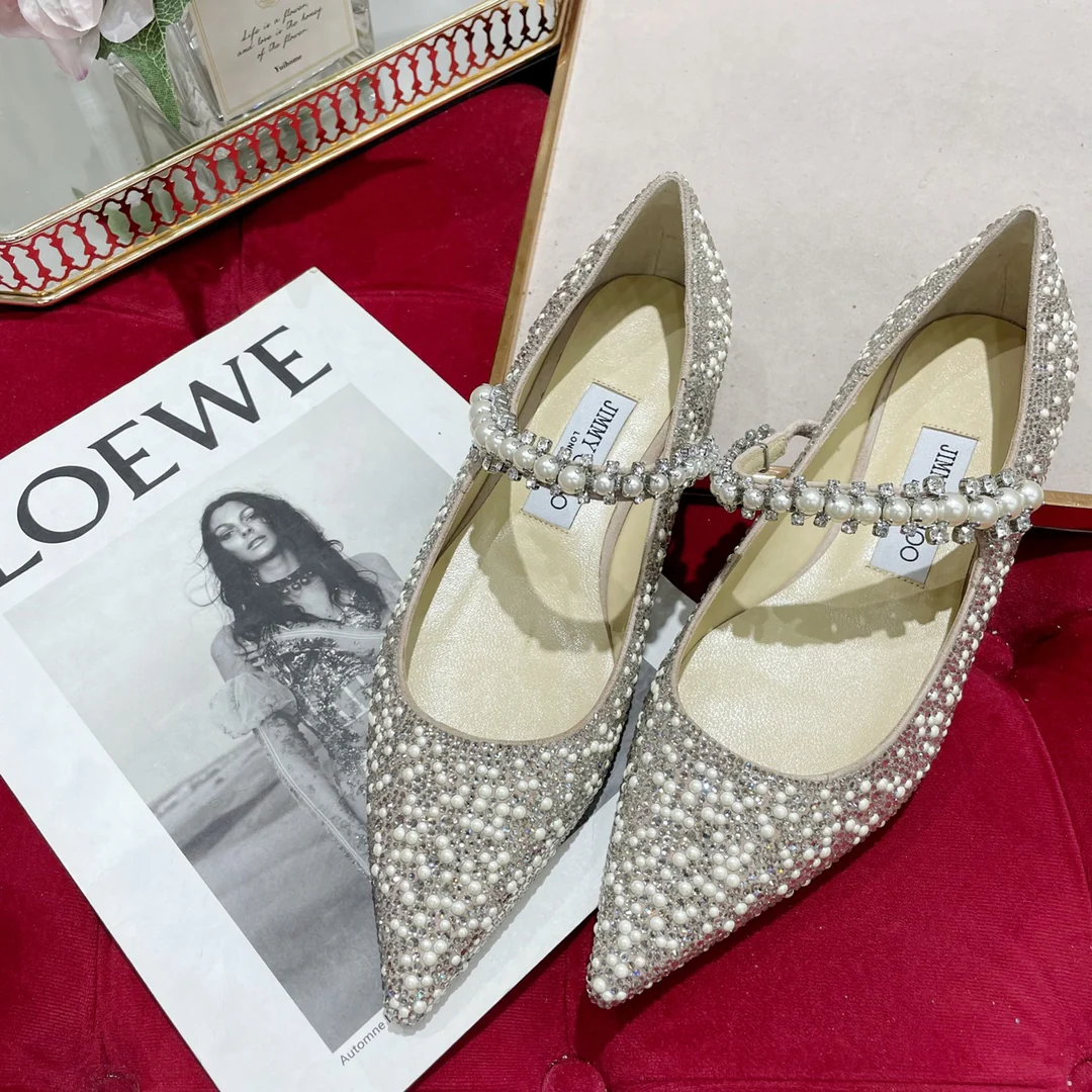 Jimmy - Жемчужное ожерелье - Туфли с острым носком - Балетки