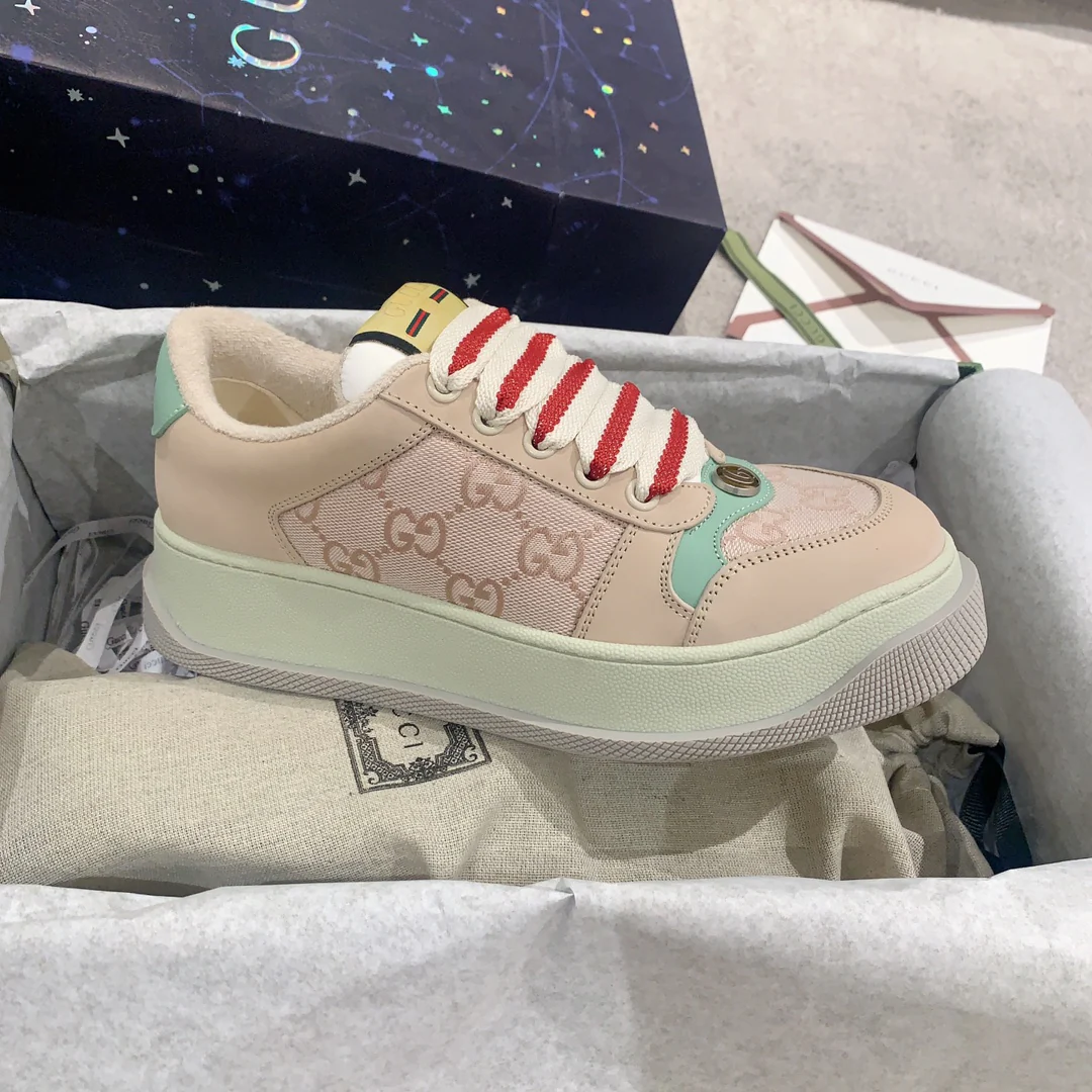 Новинка Gucci 2023 года - Туфли на платформе Dirty Shoes - Розовые