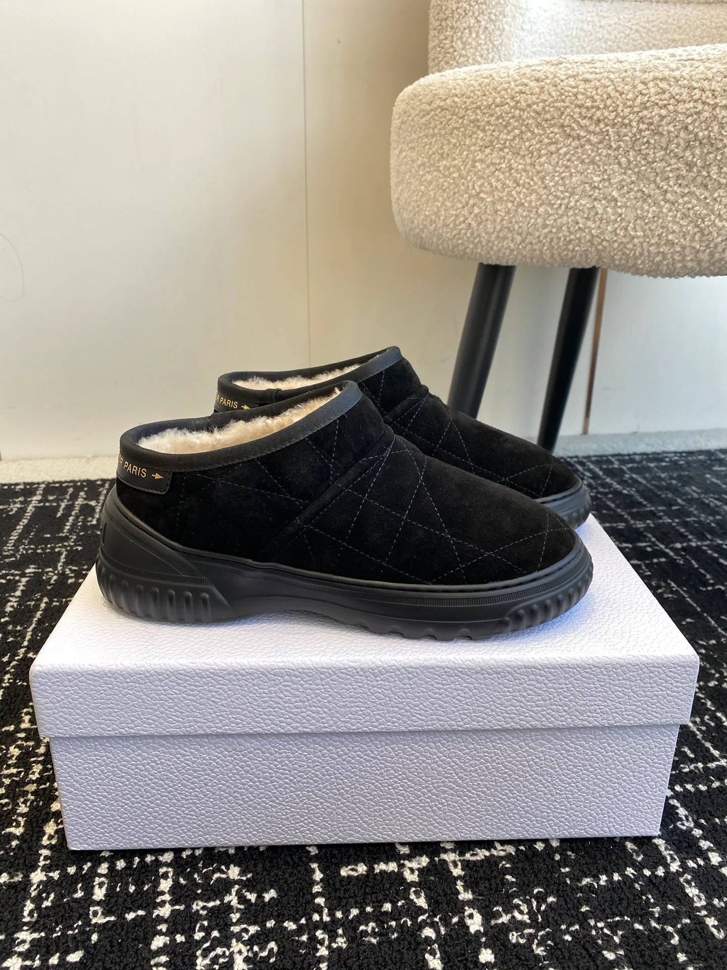 Ботильоны Dior 2024 с принтом - черные