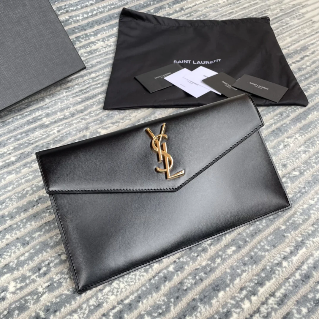 Новая клатч-сумочка YSL-Ptown - черная с узором 