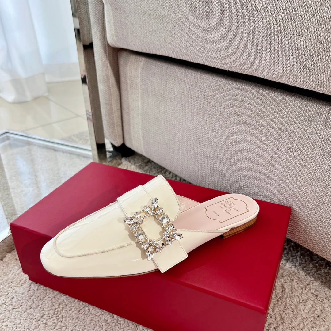 Обувь RV - Лоферы ?Версаль? с ромбовидной пряжкой - белые