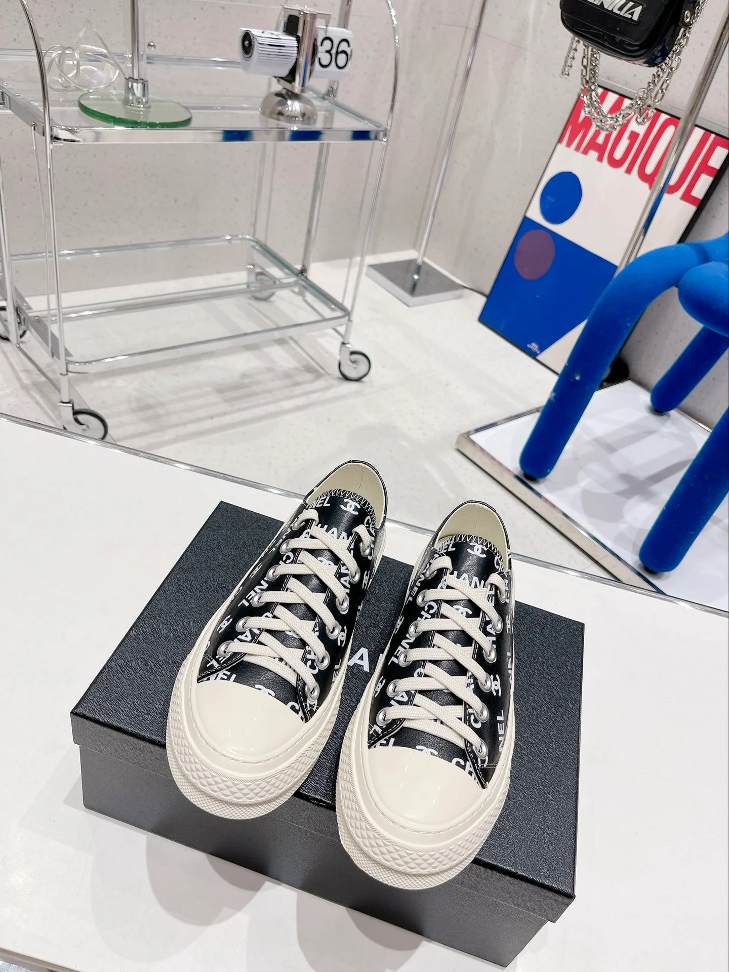 Кожаные парусиновые туфли Chanel - Повседневная обувь - Размеры 35-40