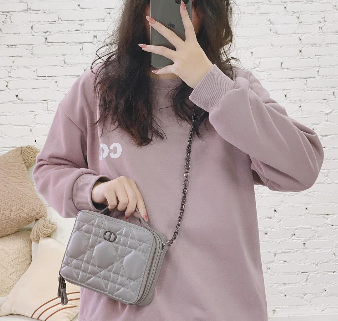 Сумка-коробка Dior Caro - серая