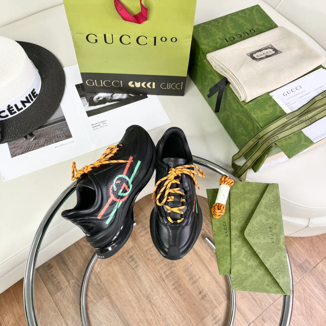 Новинка Gucci 2022 года - Массивные туфли - Женский стиль - Черные