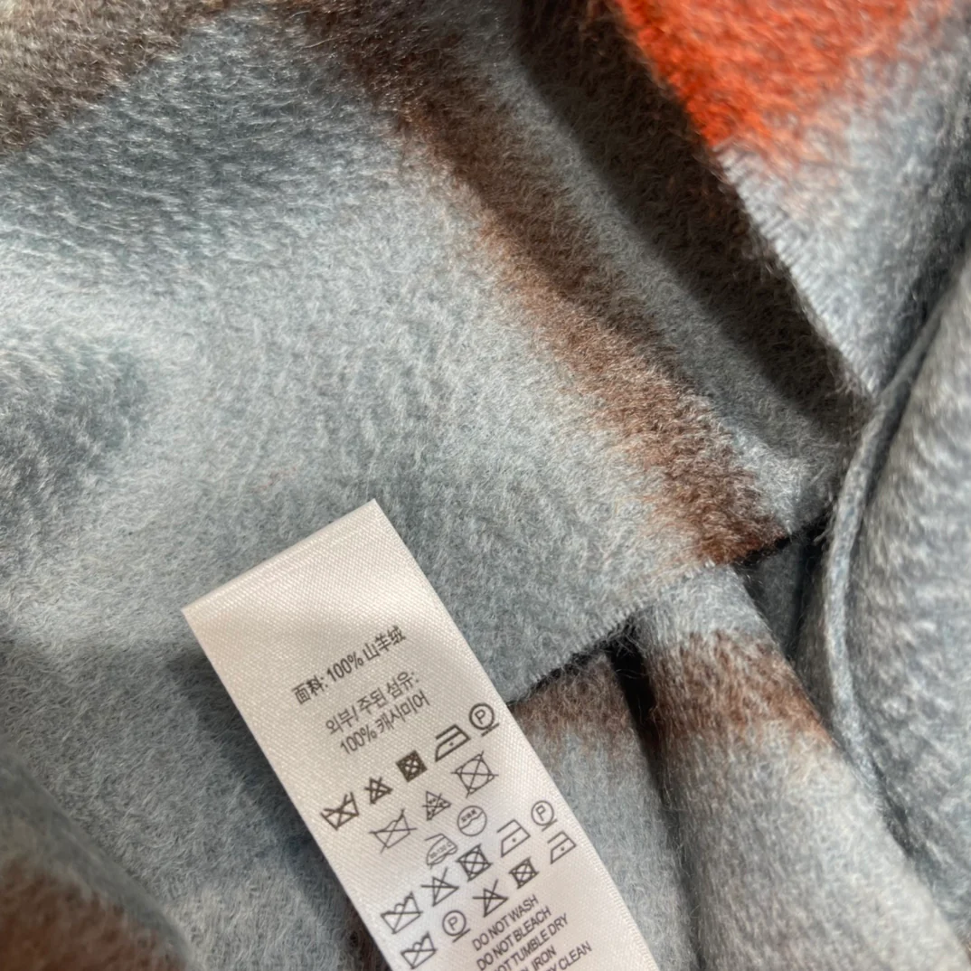 Кашемировый шарф Burberry из плотной волнистой ткани - мужской - светло-голубой