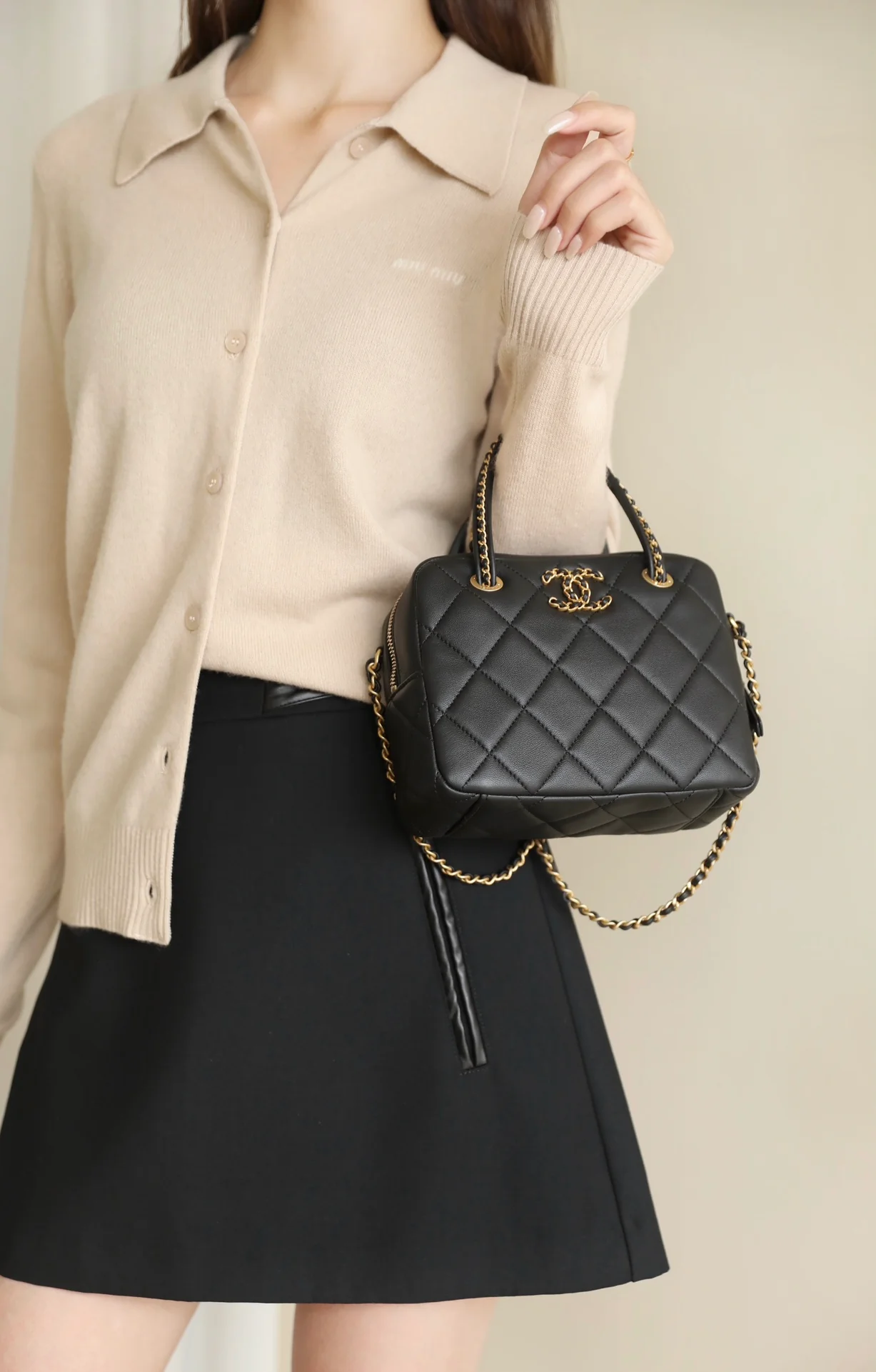 Сумка Chanel 25c - черная (19 см)