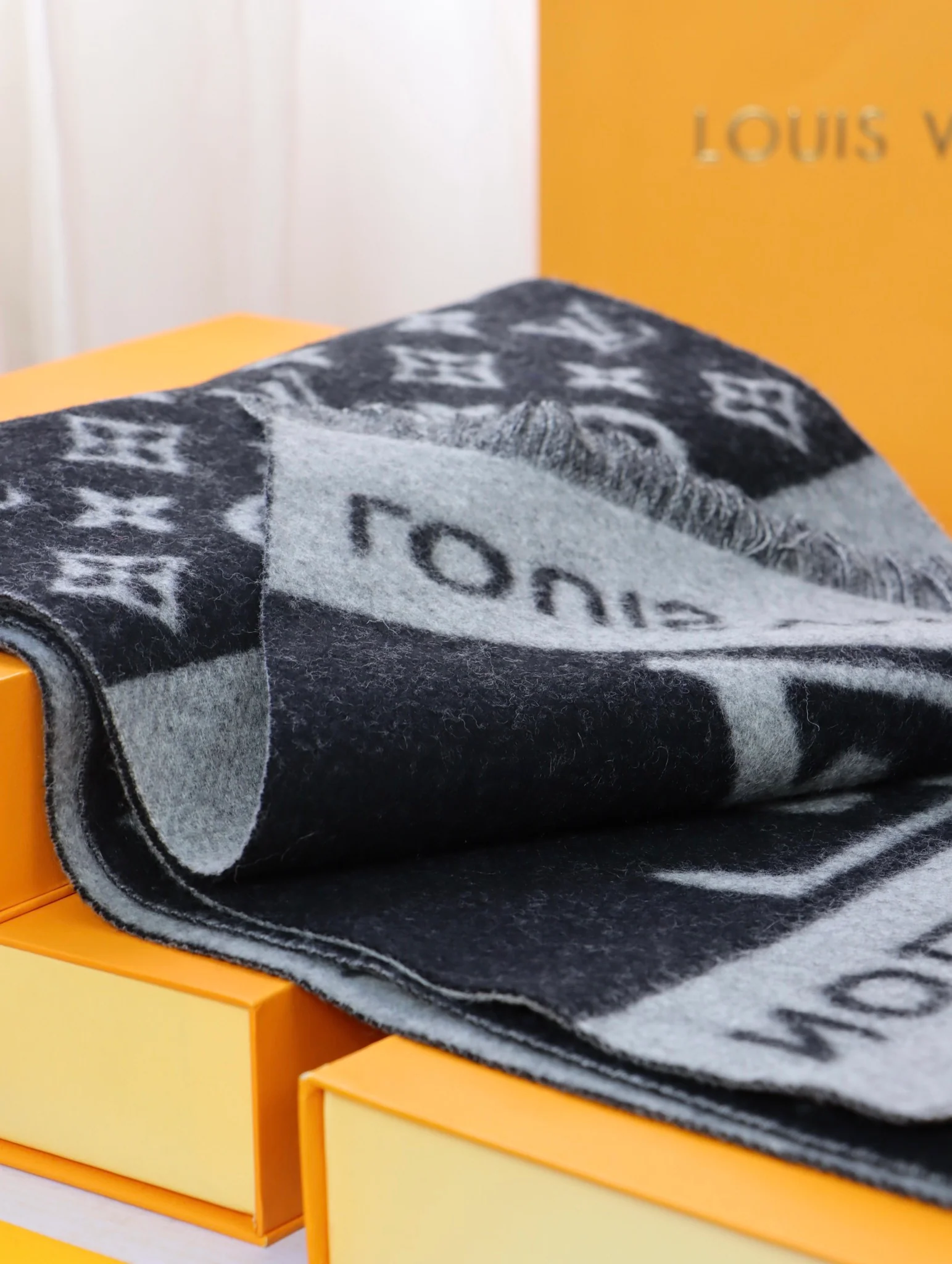 Классический мужской кашемировый шарф LV - 30 см - 180 см