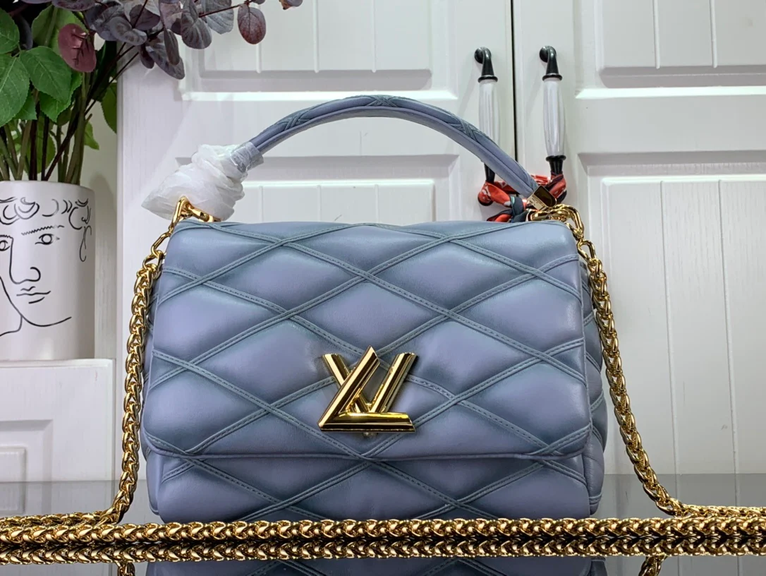 m25107-LV-Кварцевая сумка с тисненым узором и цепочкой, средне-серый