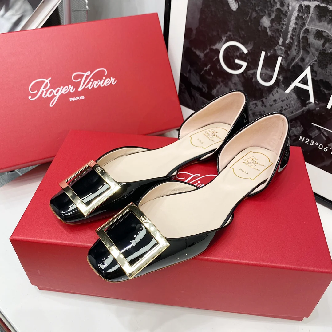 RV-Flat Bottom Hollow Square Toe-Black