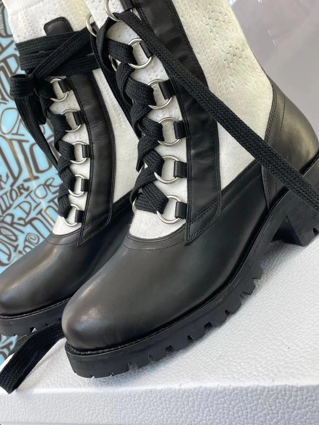 Dior - Сапоги до бедра - Черно-белые