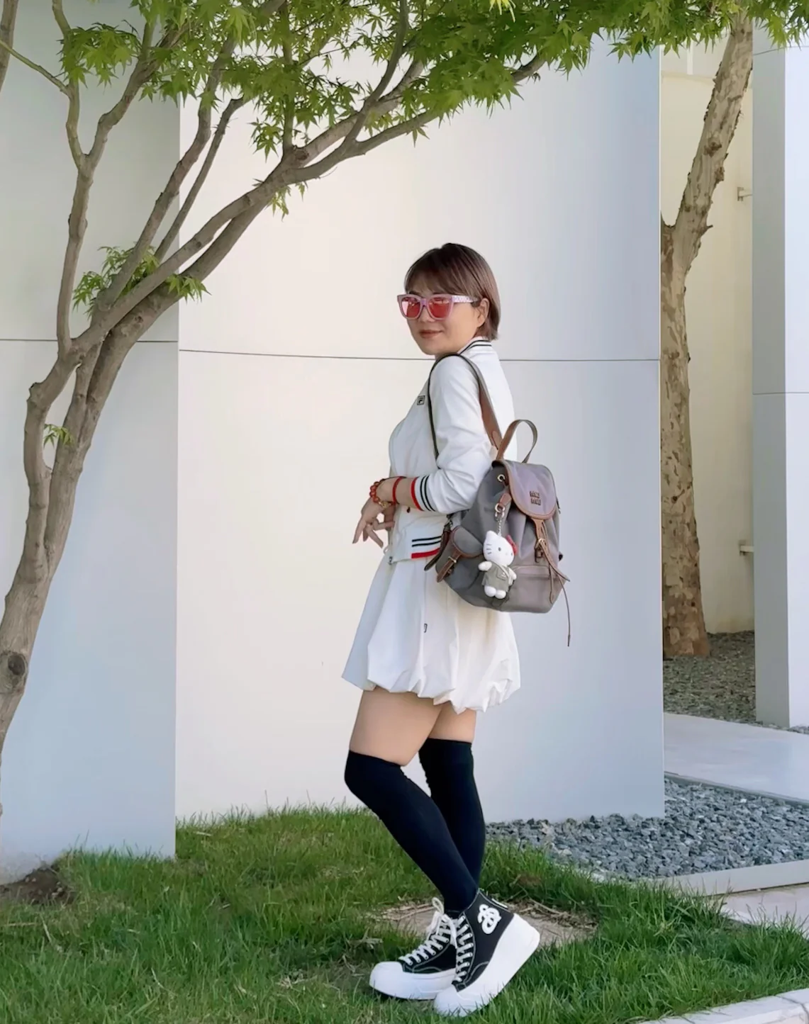 Рюкзак Miu Miu из канваса и кожи — Лондонская лимитированная серия — Большой, серый